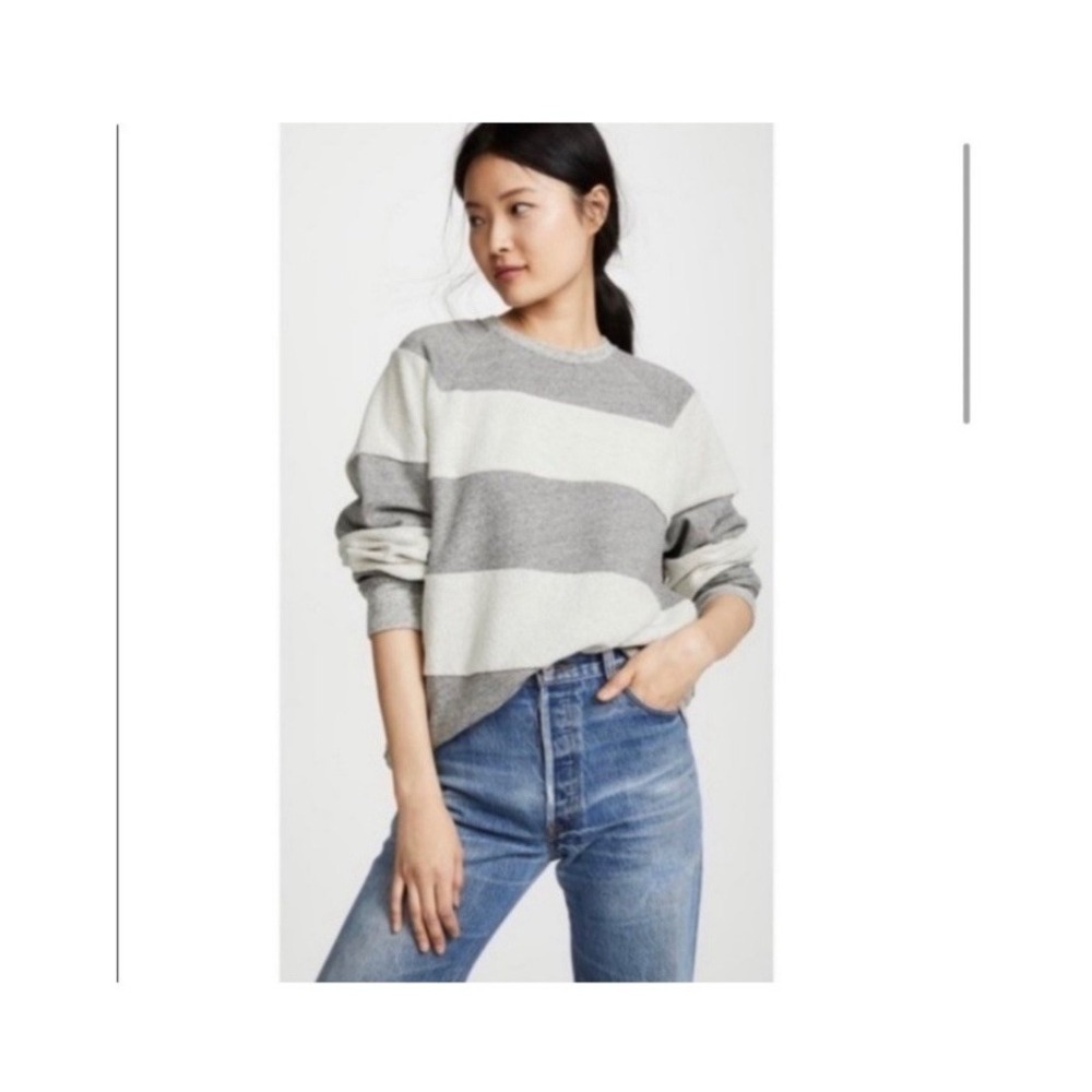 the great sherpa striped‎ slouch Gray sweatershirt Size Small Casual